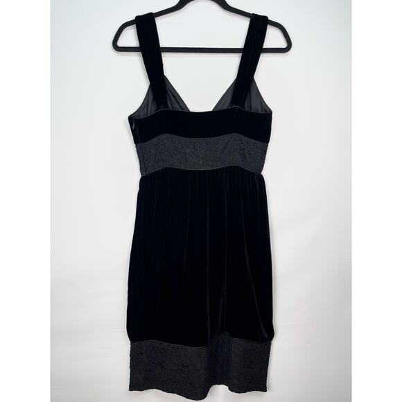 To The Max Black Velvet Lace Trim Cocktail Dress Size 4 Small - Picture 7 of 12